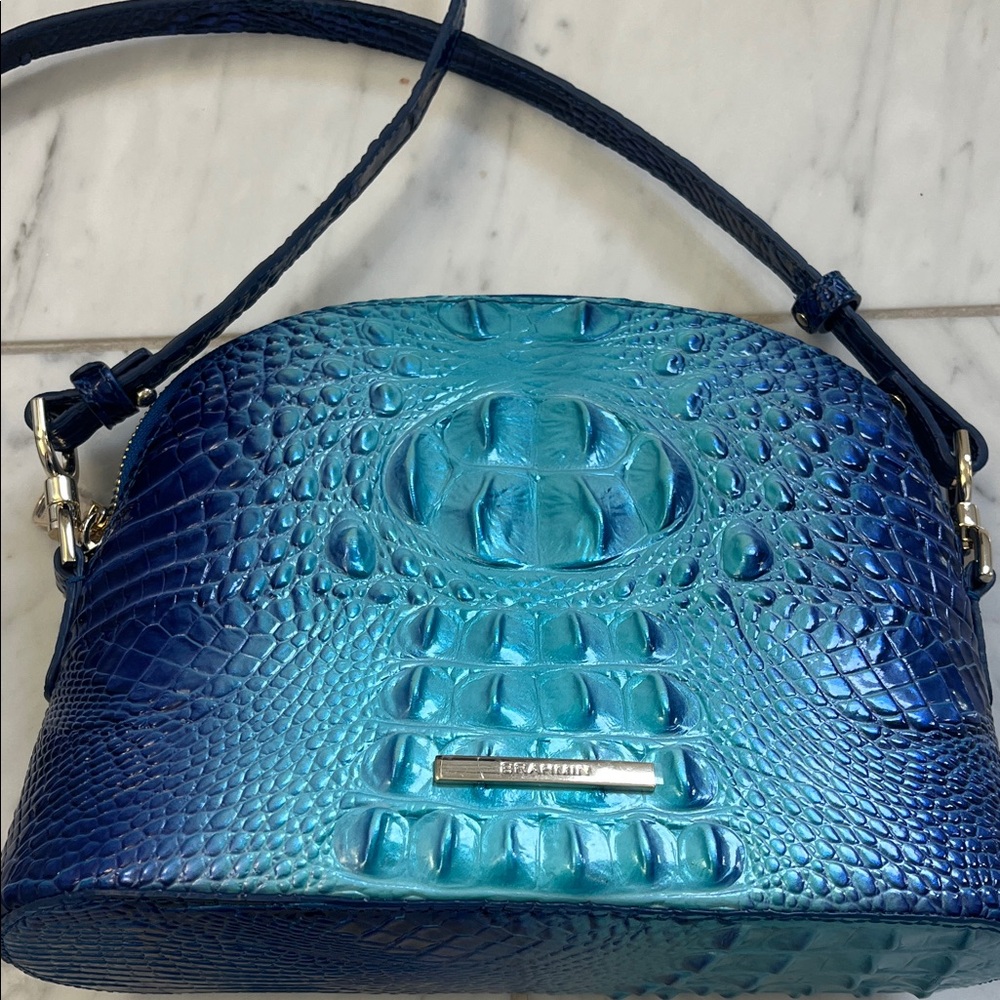 Brahmin Blue Crocodile-Embossed Crossbody Bag - Picture 2 of 7